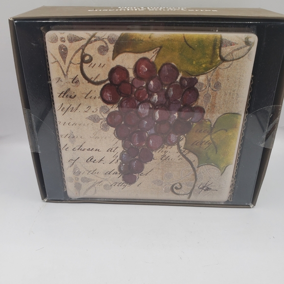 Pier 1 Kitchen Pier Imports Ceramic Coasters And Wood Caddy Poshmark